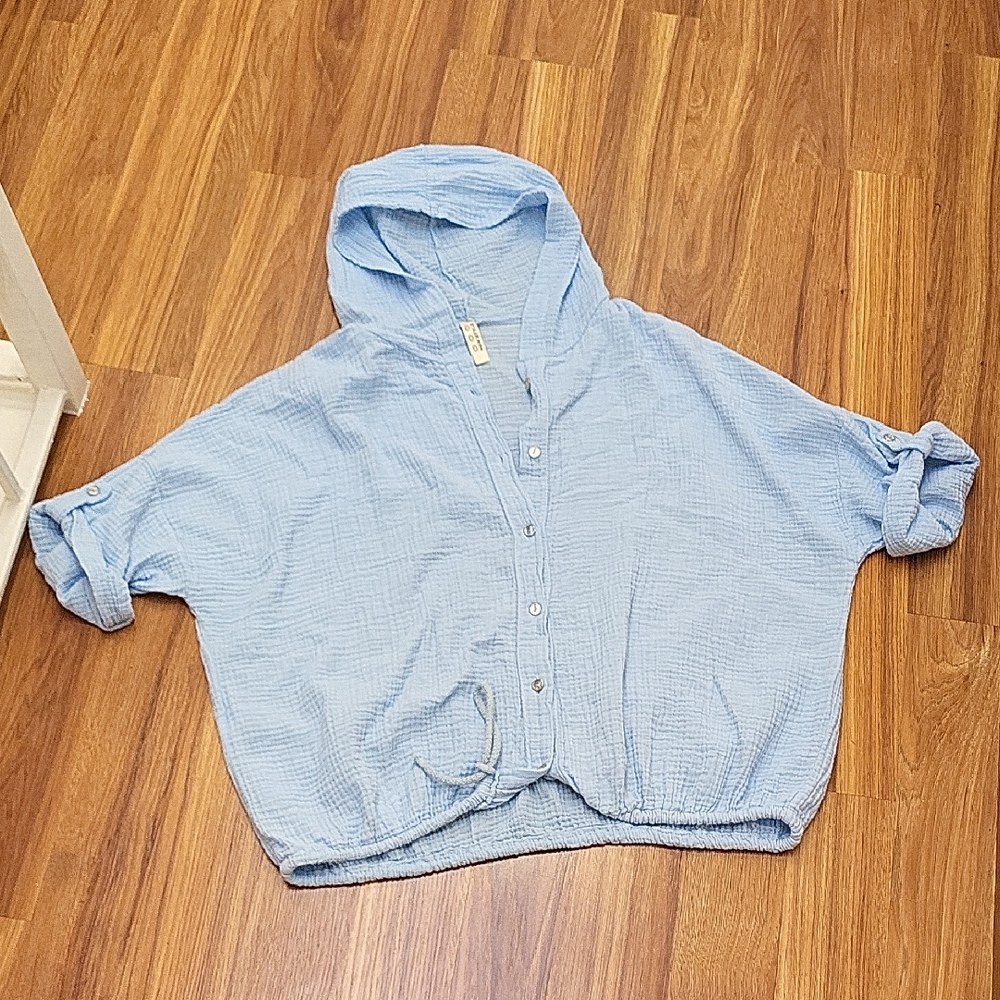 Blue Oversized Boxy Hoodie